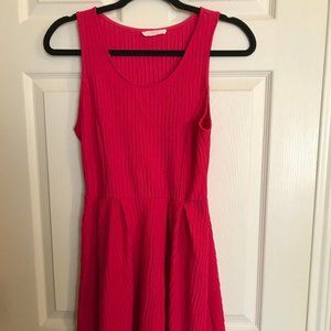 Lush Bright Pink Fit and Flare Sleeveless Dress S